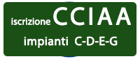 Iscrizione CCIAA n° MI-2018715 abilitazione per gli impianto DM.37/08 lettere C-D-E-G, requisiti tecnico professionali secondo D.M. 274/1997